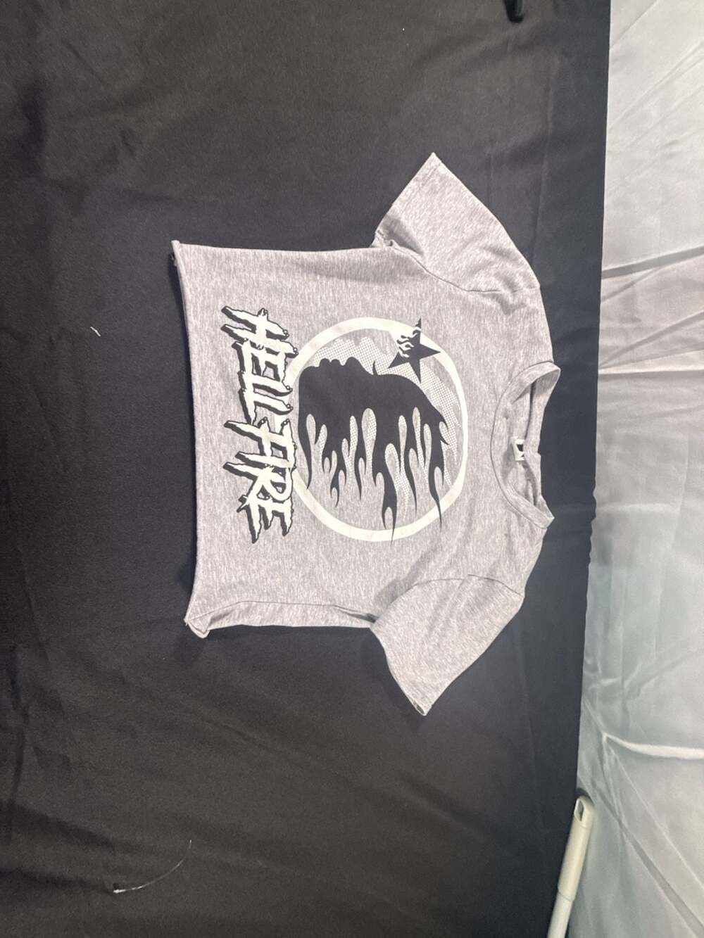 JNK Grey Graphic Cropped T-Shirt